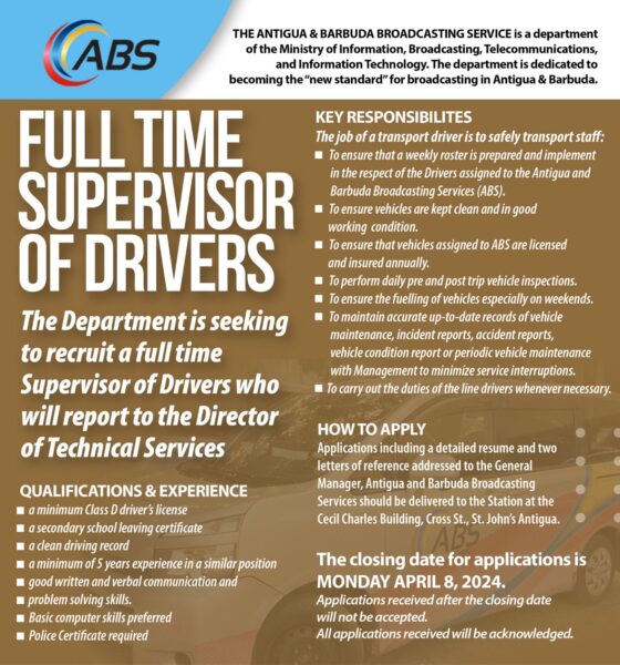 VACANCY NOTICE - Full Time Supervisor of Drivers